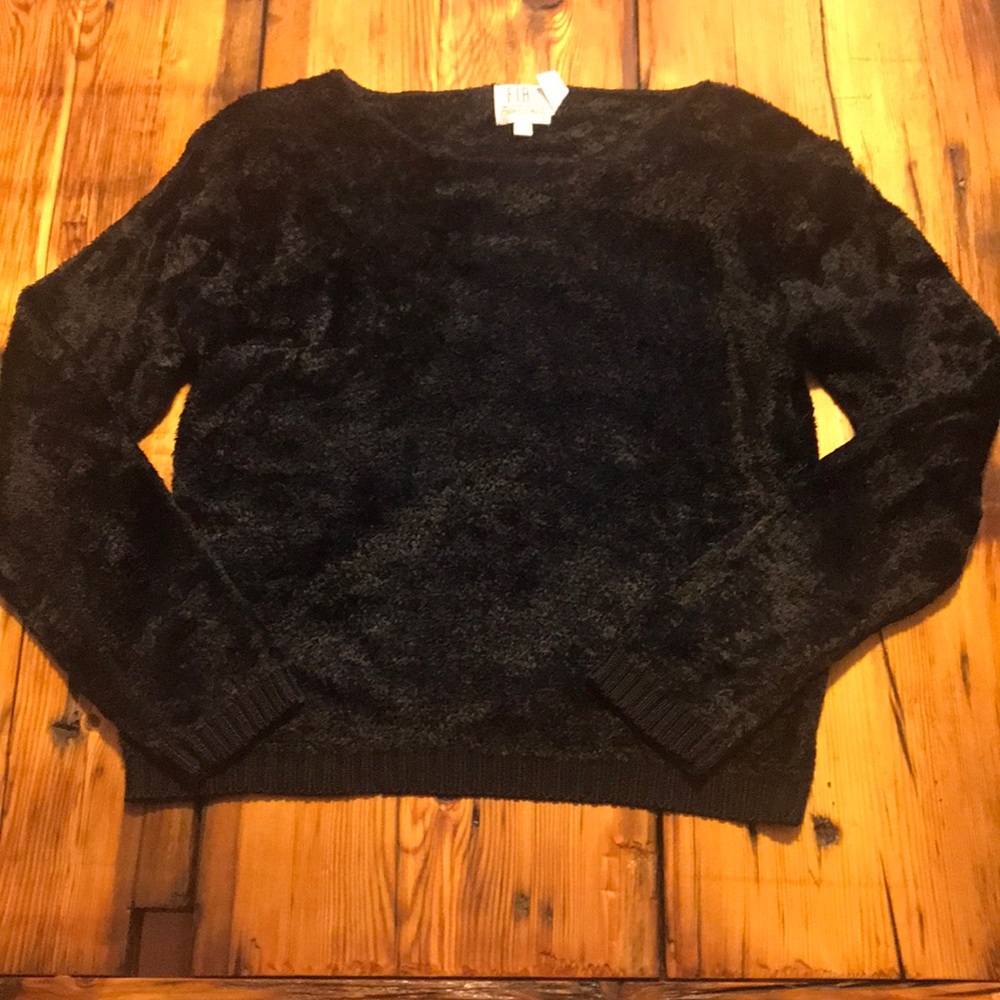 Black shiny sweater